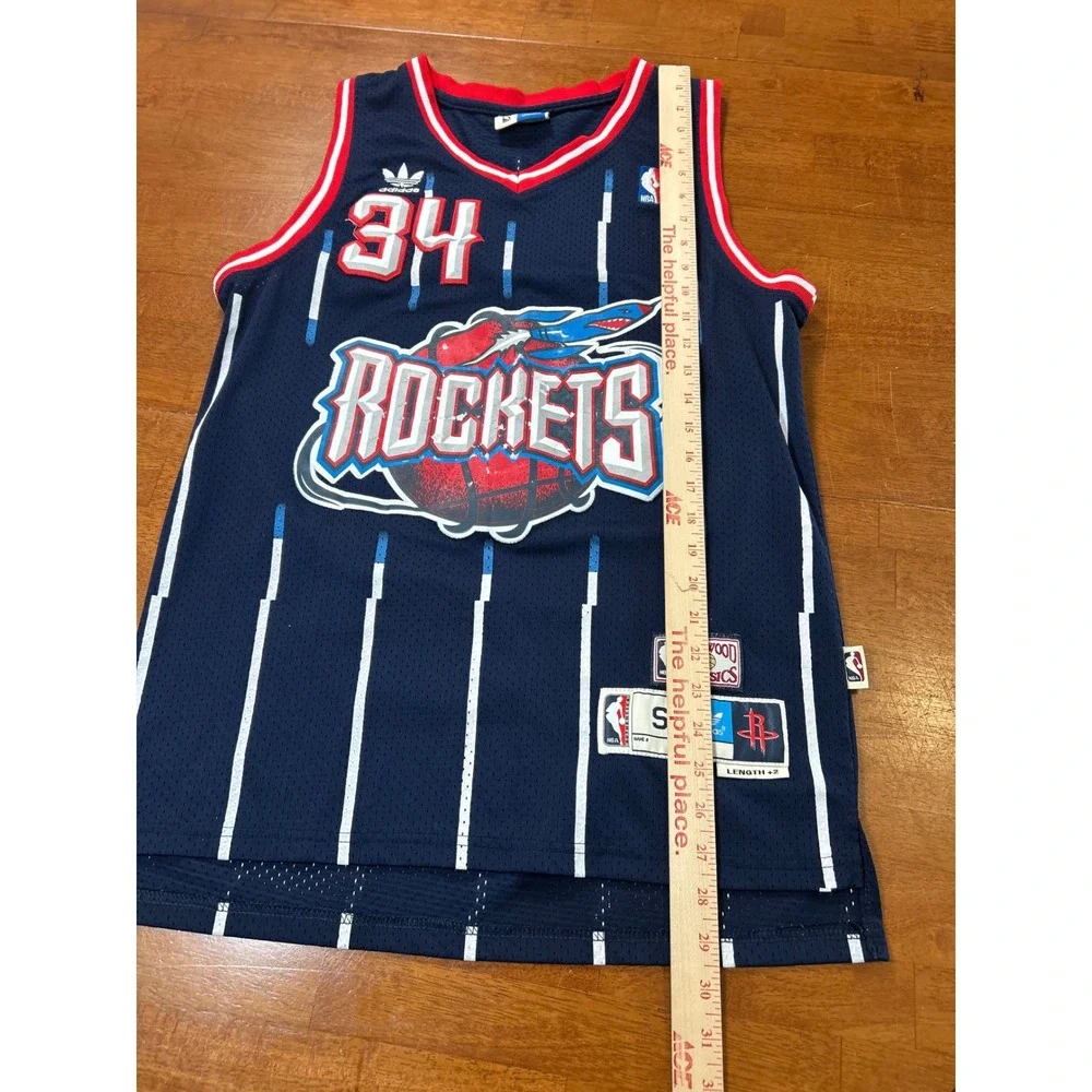 Adidas Houston Rockets Jersey Men Small Navy Hakeem Olajuwon 34 Hardwood Classic